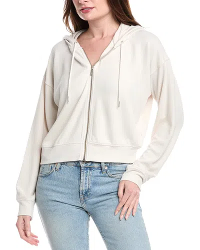 Splendid Waffle Scuba Zip Hoodie In White