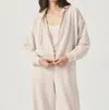 Splendid Waffle Scuba Zip-up Pullover In Moonstone In Pink