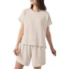 Splendid Waffle Stitch Sweatshirt In Moonstone