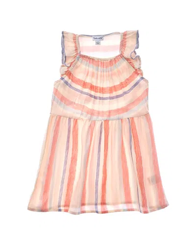 Splendid Kids' Watercolor Stripe Dress In Pink