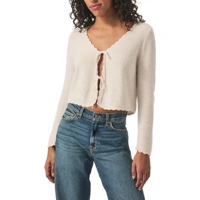 Splendid Wendy Tie Front Cotton & Silk Blend Cardigan In Moonstone