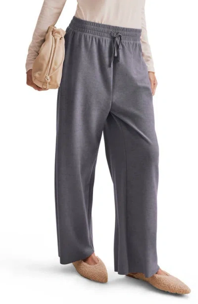 Splendid Winslow Crop Wide Leg Sweatpants In Gray