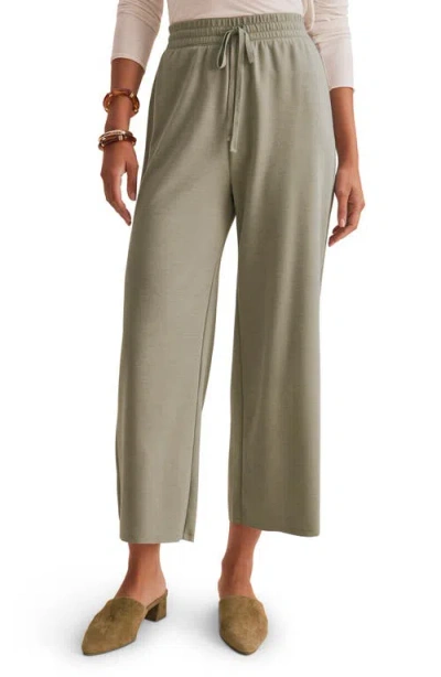 Splendid Winslow Crop Wide Leg Sweatpants In Gray