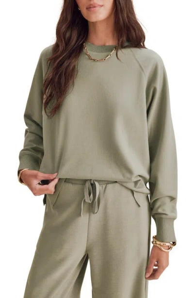 Splendid Winslow Raglan Sweatshirt In Eucalyptus Green