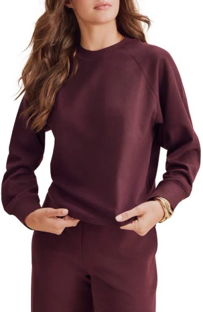 Splendid Winslow Raglan Sweatshirt In Merlot Burgundy
