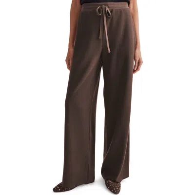 Splendid Winslow Tie Waist Wide Leg Sweatpants In Brown