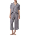 Splendid Women's 2-pc. Notched-collar Cropped Pajamas Set In Scatter Star