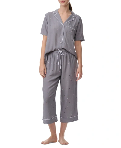 Splendid Women's 2-pc. Notched-collar Cropped Pajamas Set In Scatter Star