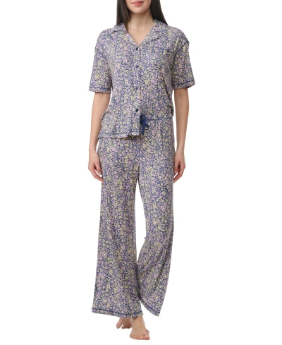 Splendid Women's 2-pc. Notched-collar Pajamas Set In Darkyellow
