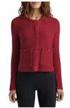 Splendid Andrea Cropped Cardigan In Red