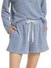 Splendid Women's Bisous Stripe French Terry Shorts In Cerulean White