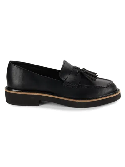 Splendid Women's Classy Moc Toe Tassel Loafers In Black