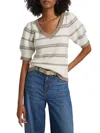 Splendid Hope V-neck Sweater In Tawny Heather Stripe In Gray