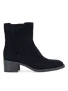 Splendid Women's Jillian 50mm Suede-look Block-heel Booties In Black