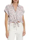 Splendid Women's Kathryn Floral Short-sleeve Shirt In White Multi