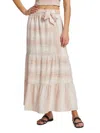Splendid Women's Kira Striped Linen Blend Maxi Skirt In Rogue Stripe