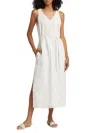 Splendid Loretta Gingham Seersucker Maxi Dress In White
