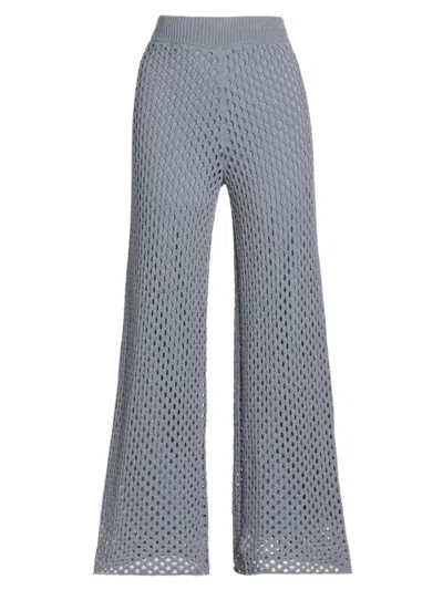 Splendid Women's Nova Pointelle-knit Flare Pants In Gray