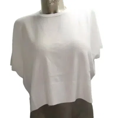 Splendid Women's Short Sleeve Boxy Fit Rib Trim Sweatshirt In White
