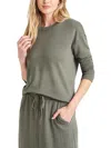Shop Splendid Womens Crewneck Long Sleeve Pullover Top In Green