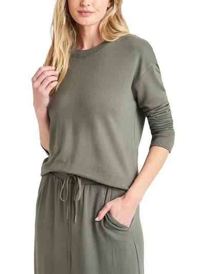Shop Splendid Womens Crewneck Long Sleeve Pullover Top In Green