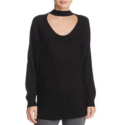 Splendid Womens Cut-out Two-way Pullover Sweater In Black