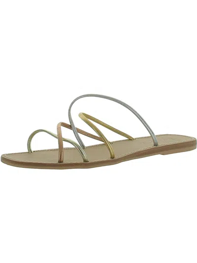 Splendid Womens Faux Leather Open Toe Slide Sandals In Multi