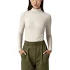 Splendid Womens Lightweight Long Sleeves Turtleneck Top In White