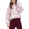 Splendid Womens Space Dye Balloon Sleeves Pullover Sweater In Pink