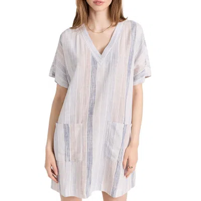 Splendid Womens V-neck Pocket Shift Dress In Blue