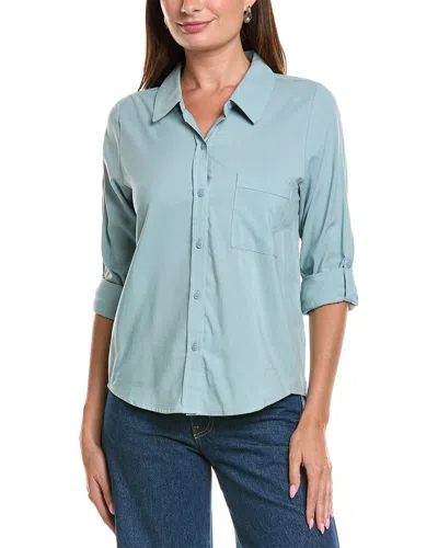 Splendid Woven Button-down Shirt In Blue