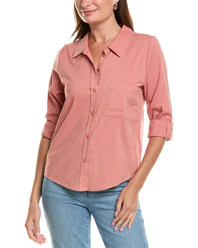 Splendid Woven Button-down Shirt In Brown