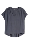 Splendid Wynne Crepe Blouse In Lead