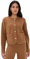 Splendid X Cella Jane Button Up Cardigan Caramel In Brown