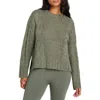Splendid X Cella Jane Cable Sweater In Olive