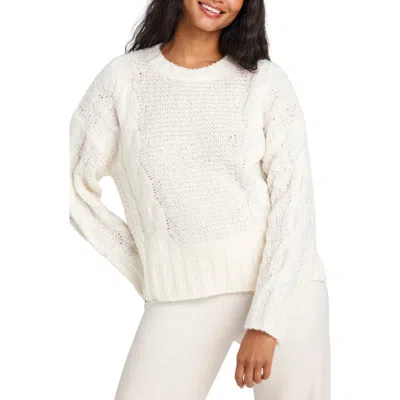 Splendid X Cella Jane Cable Sweater In Snow