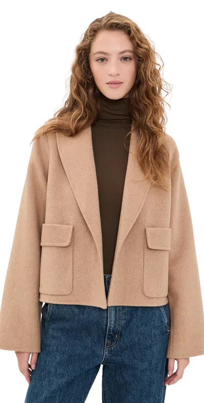 Splendid X Cella Jane Crop Icon Coat Praline In Brown