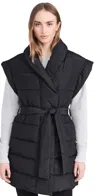 Splendid X Cella Jane Long Puffer Vest Black In Black