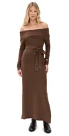 Splendid X Cella Jane Off The Shoulder Sweater Dress Truffle In Brown