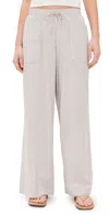 Splendid X Cella Jane Poplin Stripe Pants Wood/white In Wood/white
