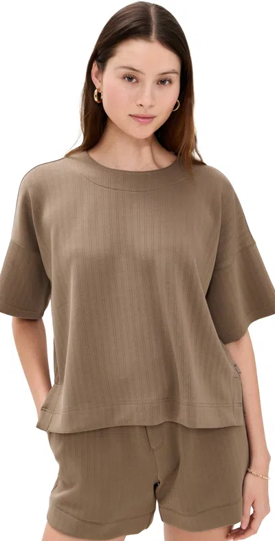 Splendid X Cella Jane Rib Scuba Tee Hazelnut