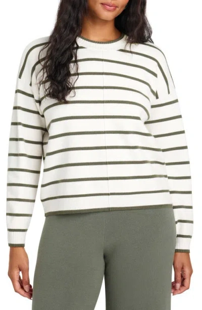 Splendid X Cella Jane Stripe Front Seam Sweater In White