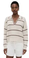 Splendid Cj Polo Sweater In Pearl/hazelnut