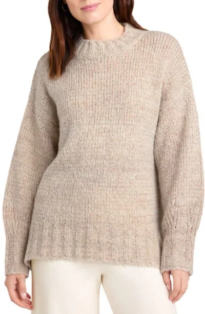Splendid X Cella Jane Wool Blend Tunic Sweater In Toast Marl