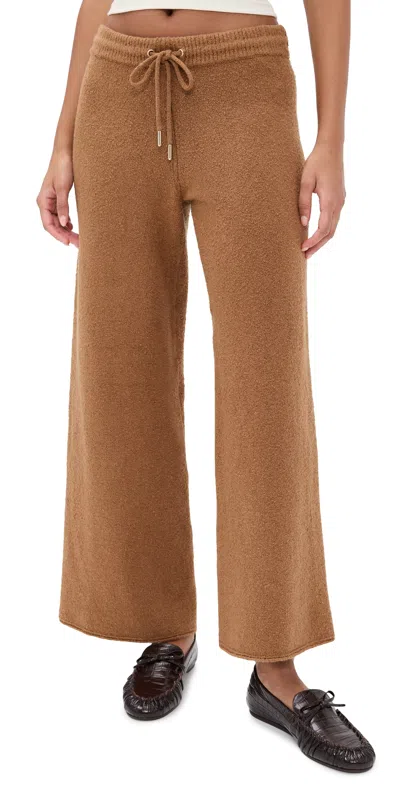 Splendid X Cellajaneblog Boucle Sweater Pants Caramel In Brown