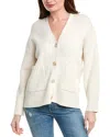 Splendid X Cella Jane Button Front Cardigan Snow In White