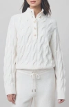 Splendid X @cellajaneblog Cable Half Placket Sweater In White