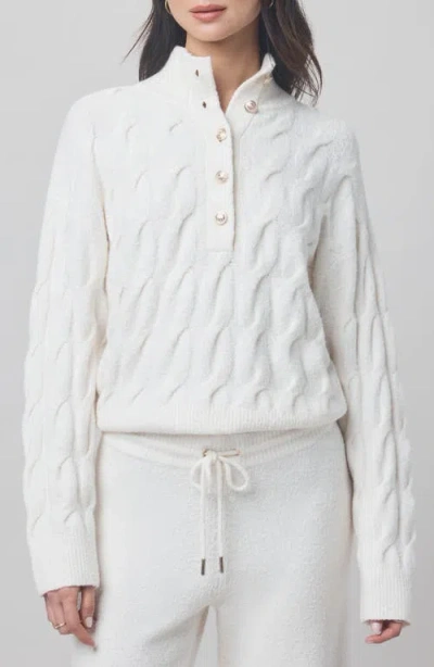 Splendid X @cellajaneblog Cable Half Placket Sweater In White