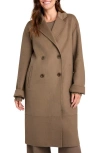 Splendid X Cella Jane Double Breasted Wool Blend Coat In Toast