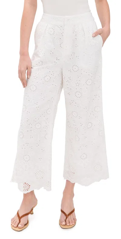 Splendid X @cellajaneblog Eyelet Pants White